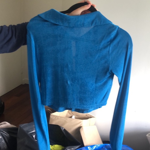 royal blue Forever 21 button up top - Picture 2 of 2